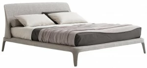 Poliform Двуспальная кровать из ткани с мягким изголовьем Kelly