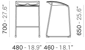 Pedrali Табурет из стали с подставкой для ног sun-id-1503295 - Вид №5