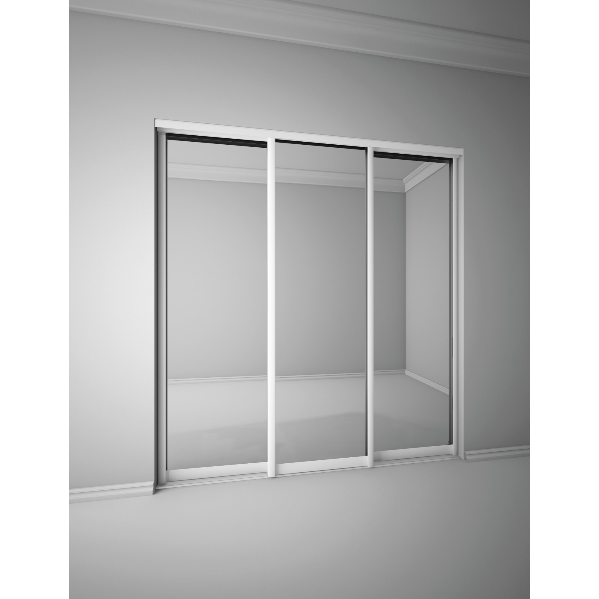 SPACEO Дверь-купе зеркальная с алюминиевым профилем 2455x904 мм 82362542 STLM-0025488 - Вид №4