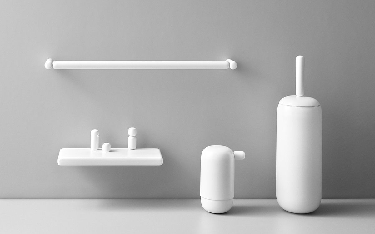 128007R9001 Дозатор мыла из гальки - белыйd line Bjarke Ingels Group  - Вид №1