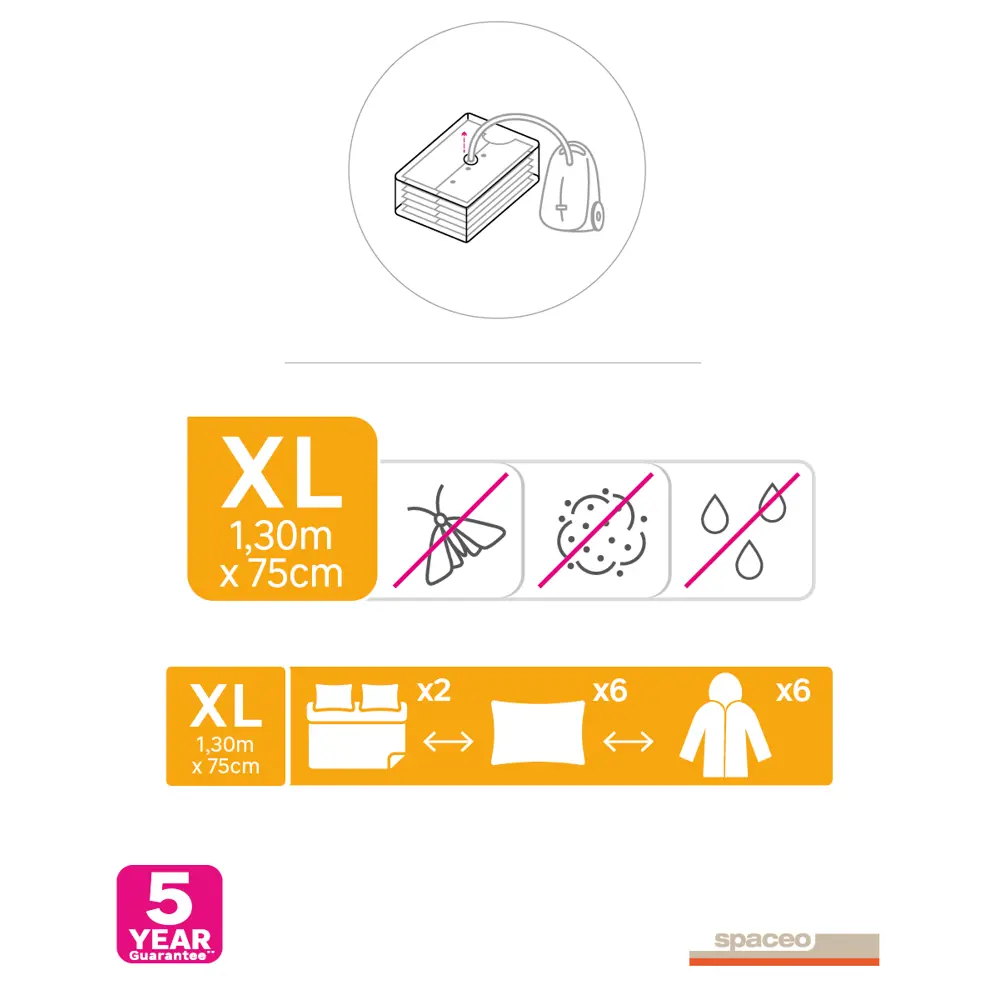 Вакуумные пакеты Spaceo для компактного хранения одежды 2 шт 82658185 STLM-0033010 - Вид №1