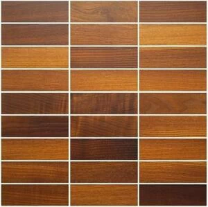 Мозаика и 3D панели из дерева Da Vinci Мозаика 9x3 Thermo Wood 030 Ясень Селект (Гладкая) 324х324 мм.