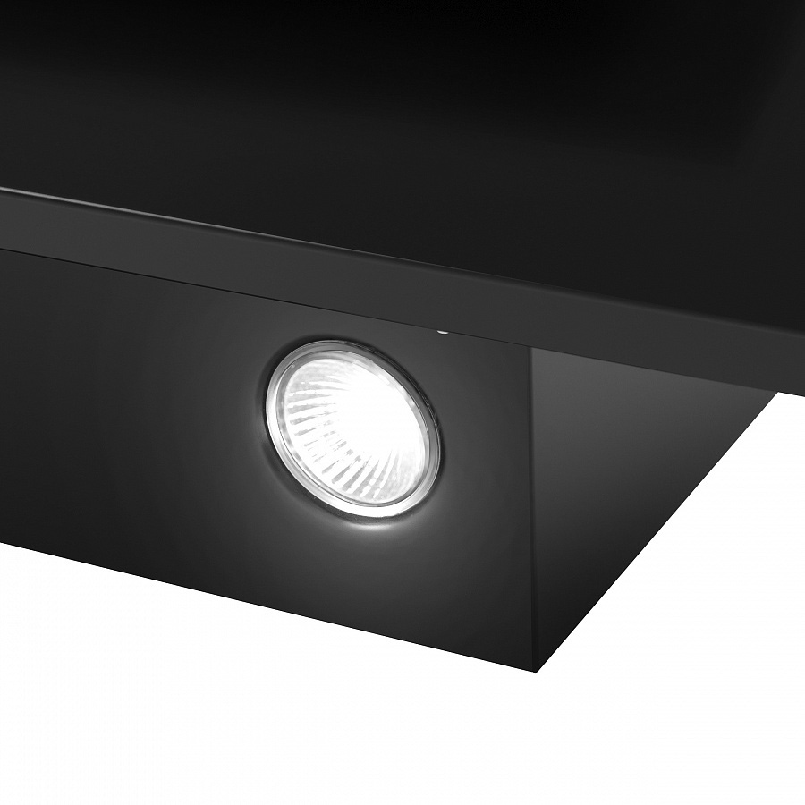 TOWER Light 50 Black Glass Black Вытяжка tower light 50 чёрный/чёрное стекло/ • тип: настенная• цвет: черный• управление: кнопочное• ширина, мм: 500• полная потребляемая мощность, вт: 150• количество скоростей: 3• максимальная производительность, м3/ч: 47 Santreyd  - Вид №11