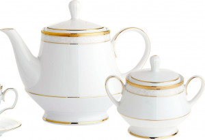 10665452 Noritake Сервиз чайный Noritake "Хэмпшир, золотой кант" на 6 персон 14 предметов Фарфор