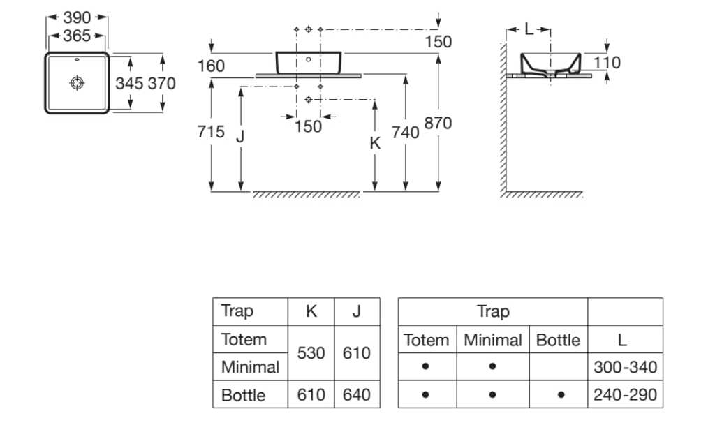 Фарфоровая столешница квадратная раковина Roca The Gap ARCH-00059294 - Вид №6