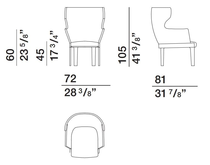 Кресло bergère с высокой спинкой Molteni & C Челси ARCH-00139490 - Вид №3