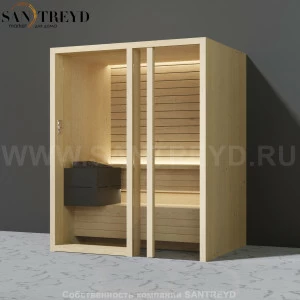 Effegibi YOKU.G45 SA.70300021 Сауна с правой дверью. Мощность: 4,5 кВт макс. Размеры: длина 174 см, ширина 132 см. Отделка: осина термообработанная