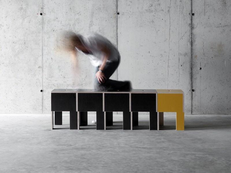 FIORONI Низкая табуретка из фанеры, покрытой слоем бетона. J.m.b sun-id-1428456 - Вид №1