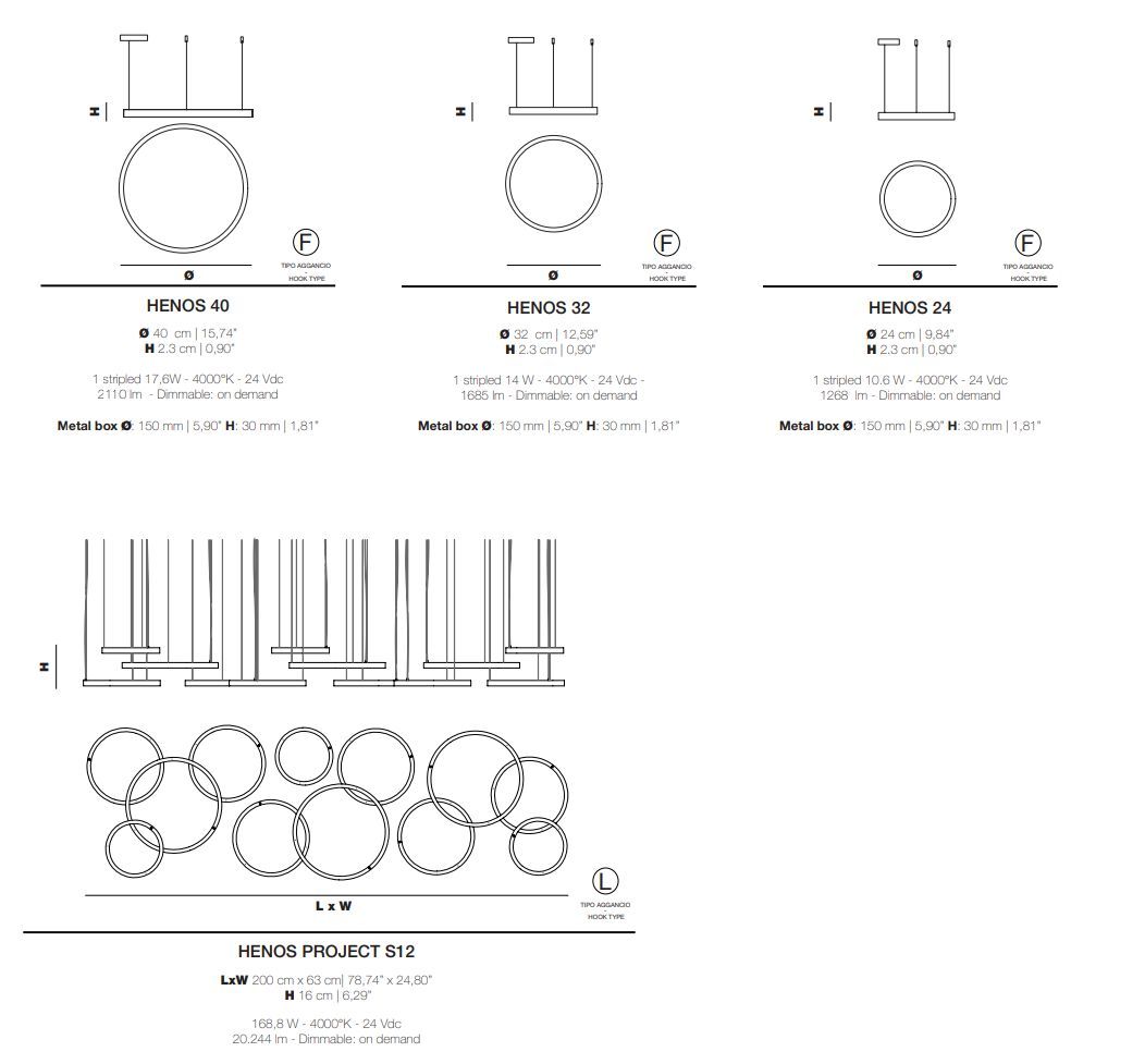 Алюминиевый светодиодный подвесной светильник Euroluce Lampadari Henos ARCH-00089974 - Вид №3