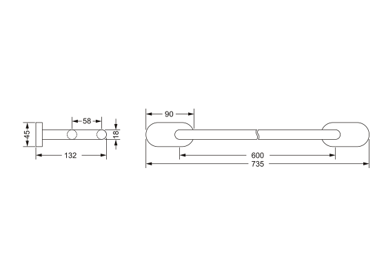 Полотенцедержатель двойной JOERGER Plateau 630.00.041.000 - Вид №1