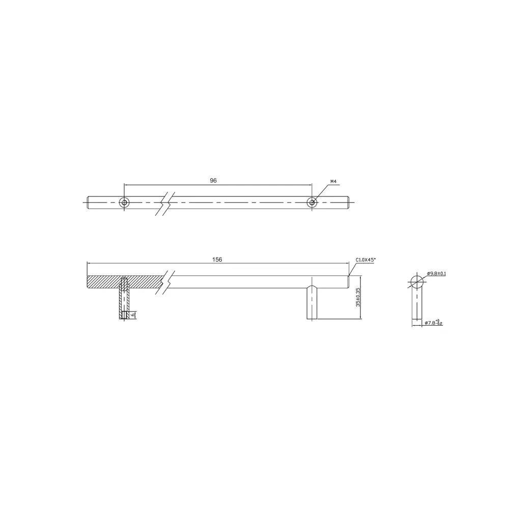Мебельная ручка-рейлинг Бира черная 96 мм 87913053 STLM-2170753 INSPIRE  - Вид №4