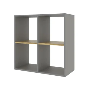 91588137 Стеллаж Velardy Cubic Line 68.8x68.8x32 см ЛДСП цвет графит/дуб крафт золотой STLM-1493518