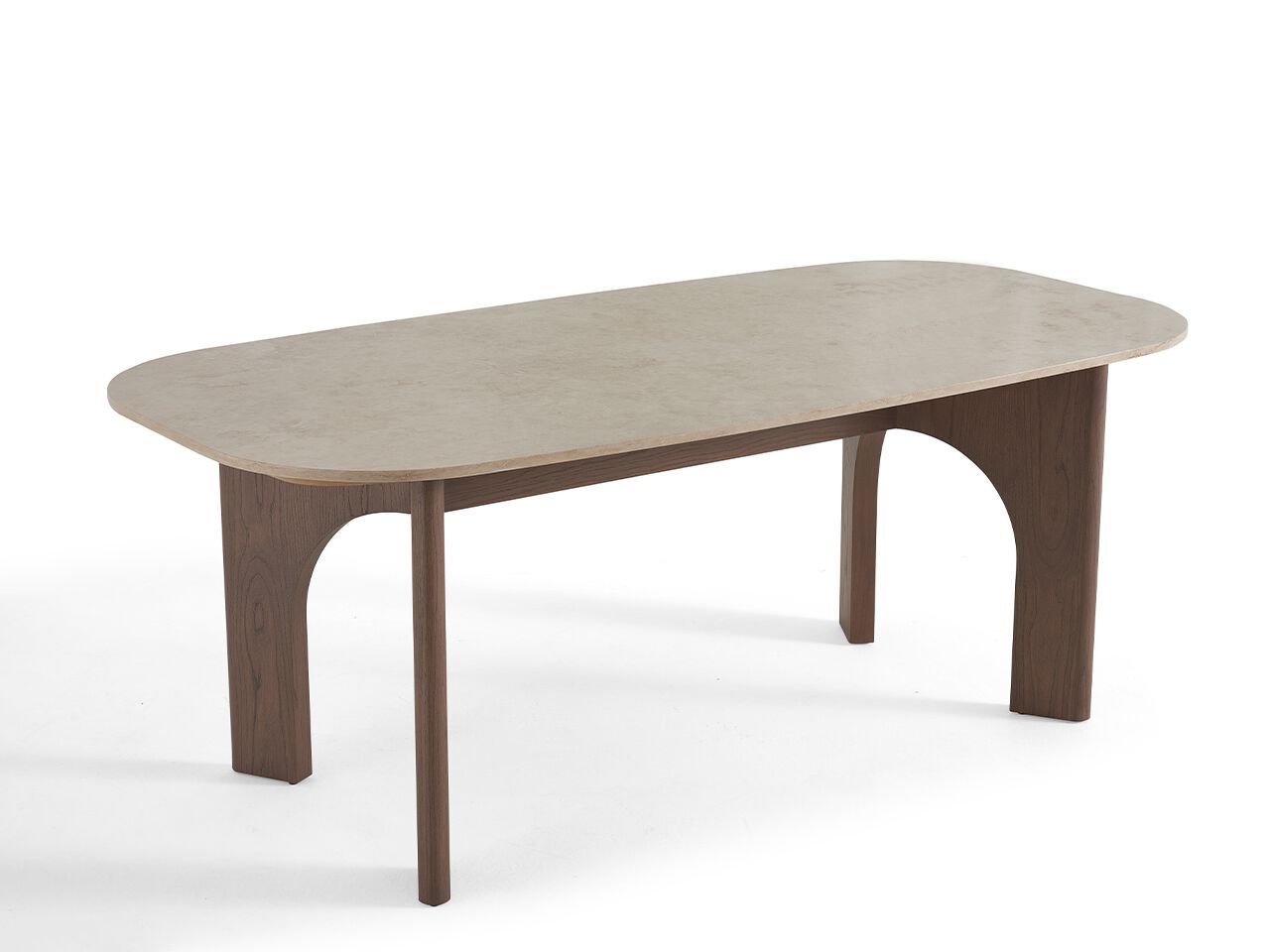 Деревянный обеденный стол с травертиновой столешницей NDESIGN Ezora ARCH-00121790 - Вид №1