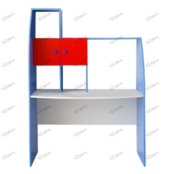 Детский письменный стол с надставкой "Тортуга" МАНДАРИН ТОРТУГА 178770 Белый;красный;синий Santreyd 