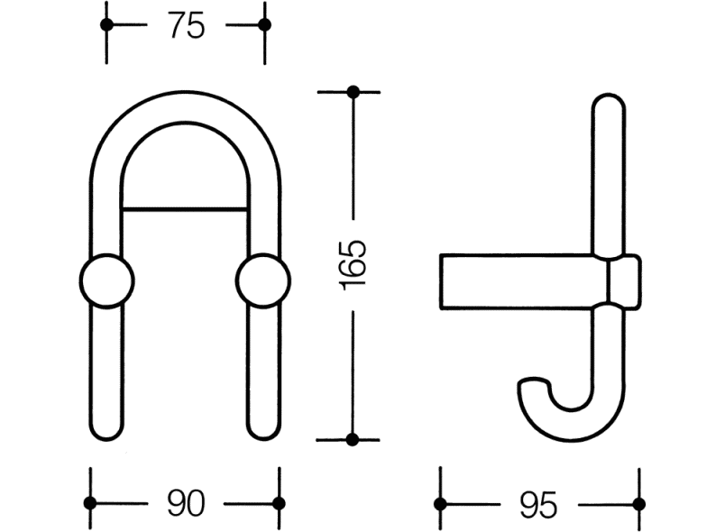 801.90.031 Двойной крючок для гардероба с держателем символа HEWI System 111 | Polyamid  - Вид №1