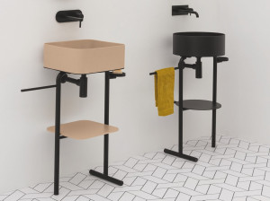 Напольная раковина из нержавеющей стали с держателем для полотенец