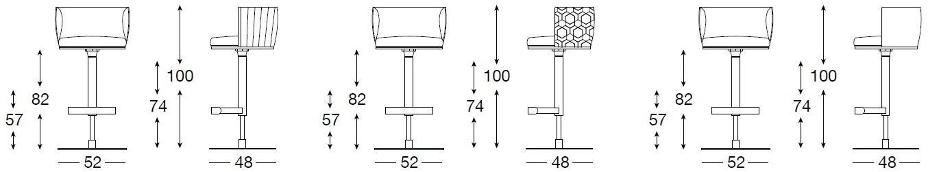 Longhi Поворотный кожаный табурет с подставкой для ног Loveluxe 2014 – royal collection U 140 - Вид №4