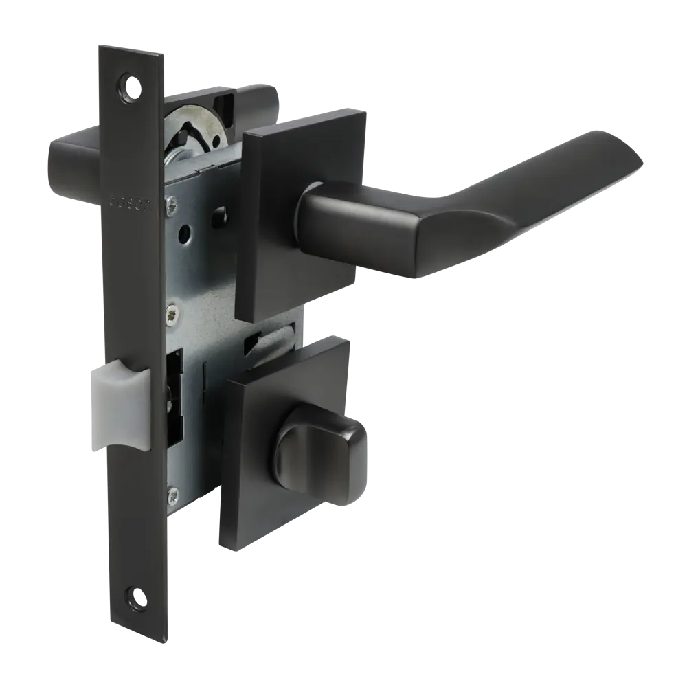 Дверные ручки Edson WC9Q2 на розетке с замком, графит 85166645 STLM-0059298