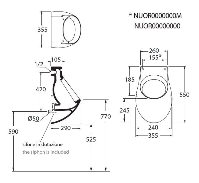 Керамический подвесной писсуар Azzurra Ceramica облако ARCH-00070985 - Вид №2