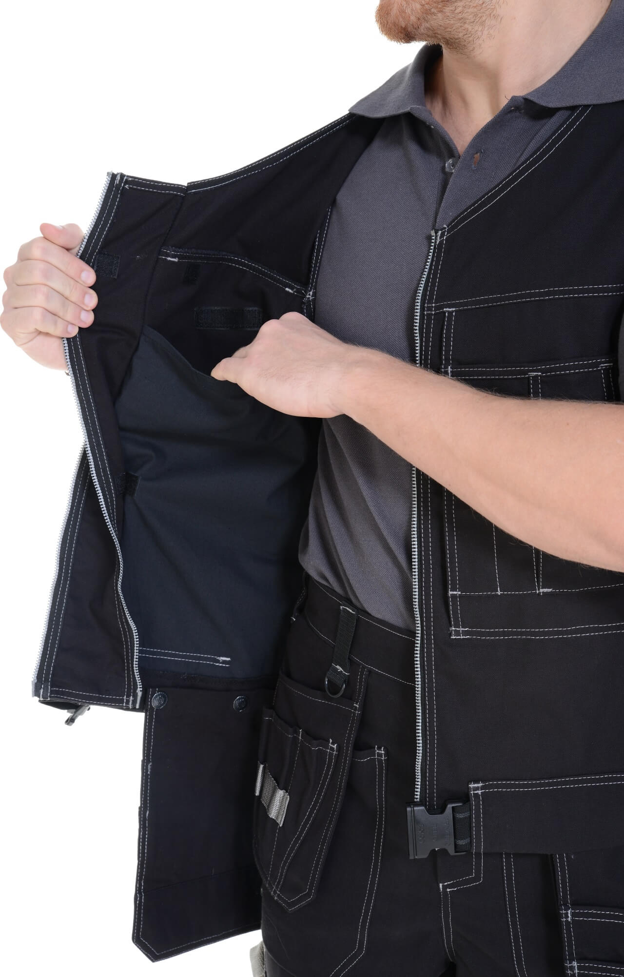 62597 Жилет  черный Union Space  Летняя спецодежда  размер 44-46  - Вид №11