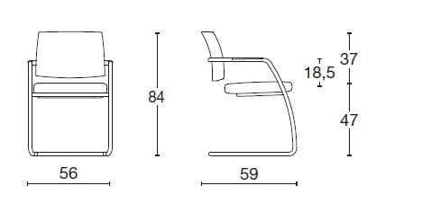 Тканевый консольный стул с подлокотниками для залов ожидания Diemme Social ARCH-00081819 - Вид №4