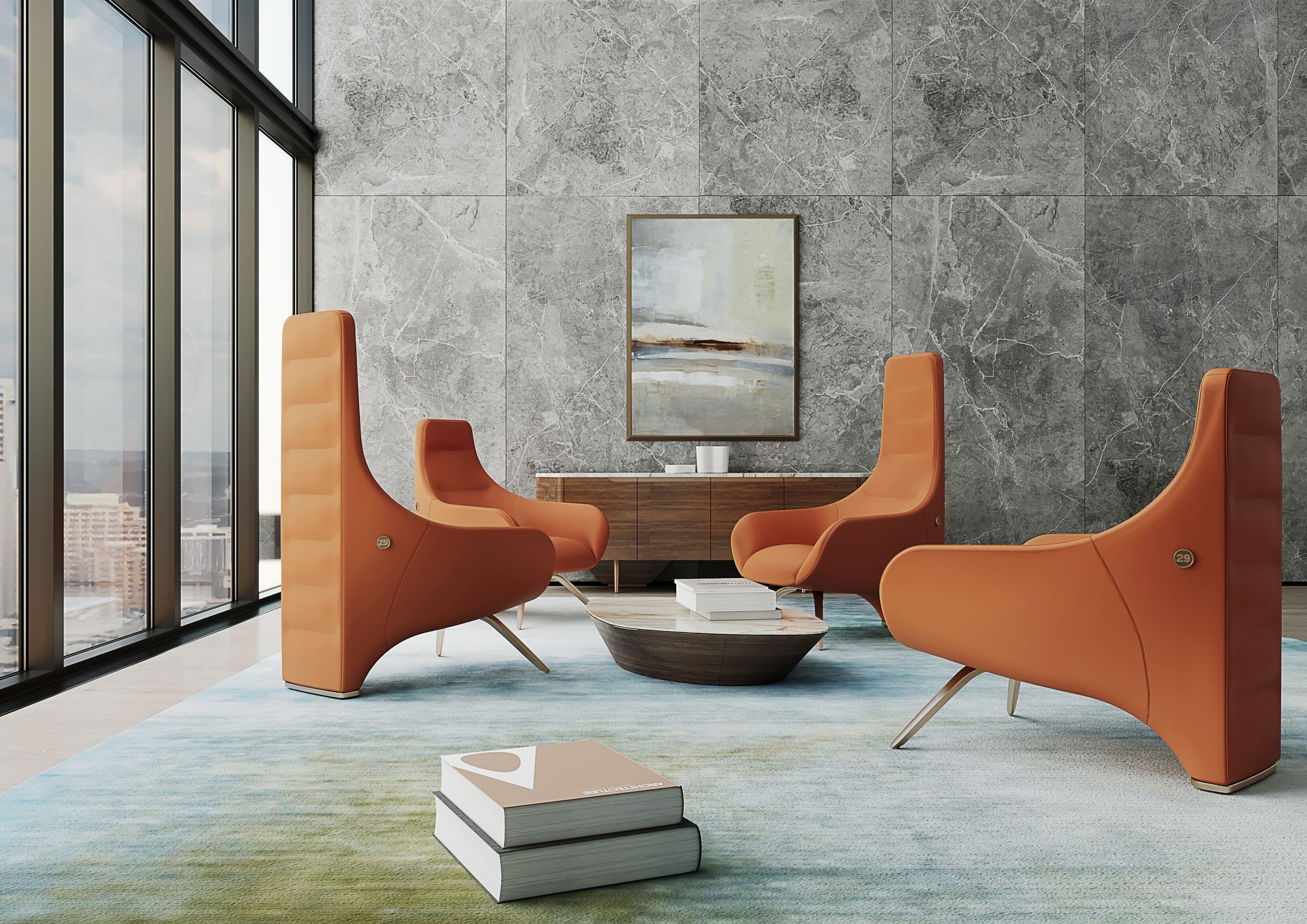 Кожаное кресло с высокой спинкой 29 MILANO Sky High ARCH-00058060 - Вид №7