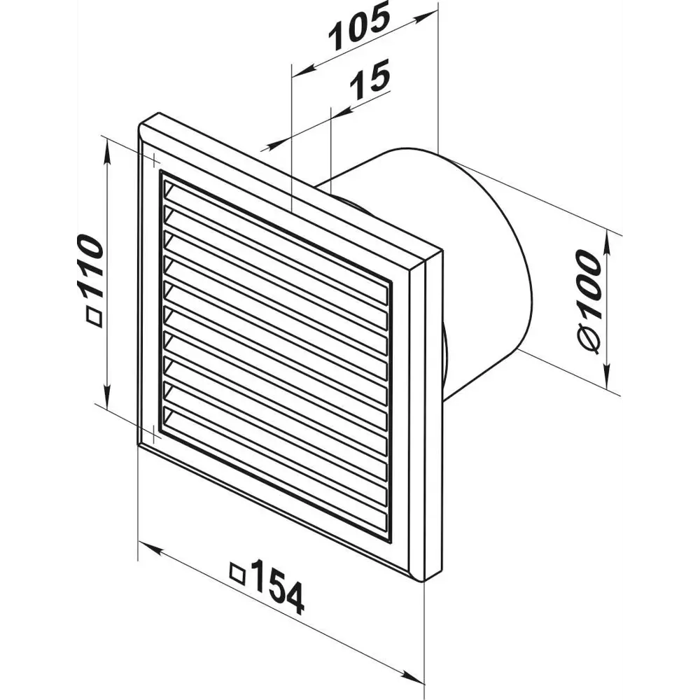 Вентилятор осевой вытяжной Вентс D100 мм 34 дБ 95 м³/ч цвет белый STLM-2113325 - Вид №5