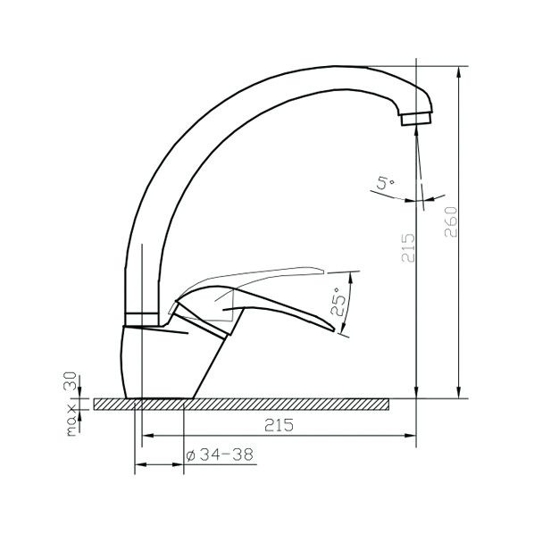 40-03 Echo  Смеситель для кухни  ARGO kran 4003echo - Вид №1