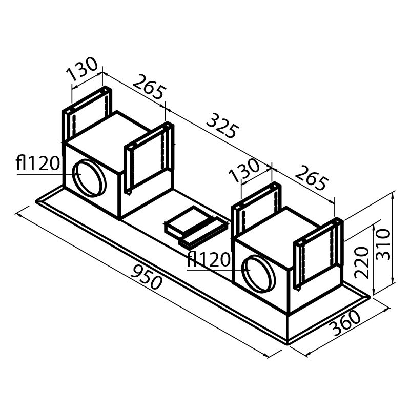 2536000 Вытяжка Modular trio 2536000 Fosterspa  - Вид №1