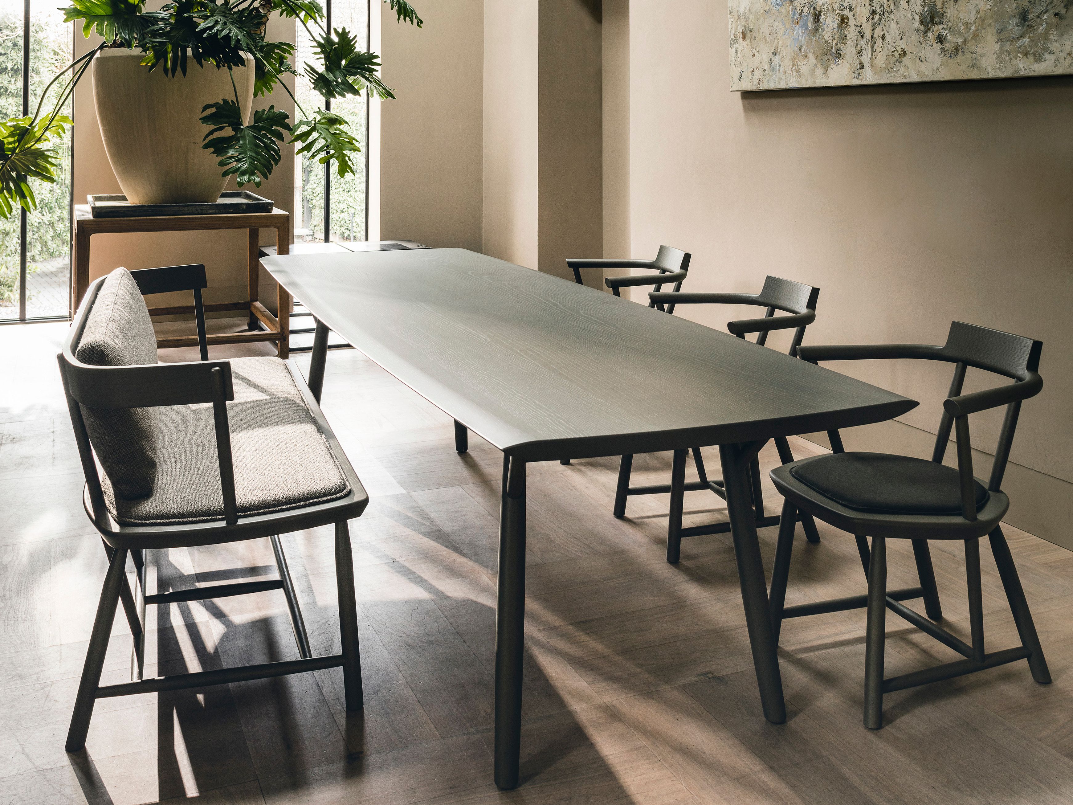 Мягкая скамейка из массива дерева со спинкой Linteloo Oiseau ARCH-00035118 - Вид №2