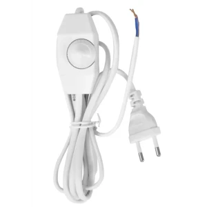 Провод с евроштекером и диммируемым выключателем Duwi 220 В без заземления 2.5 А цвет белый 2 м