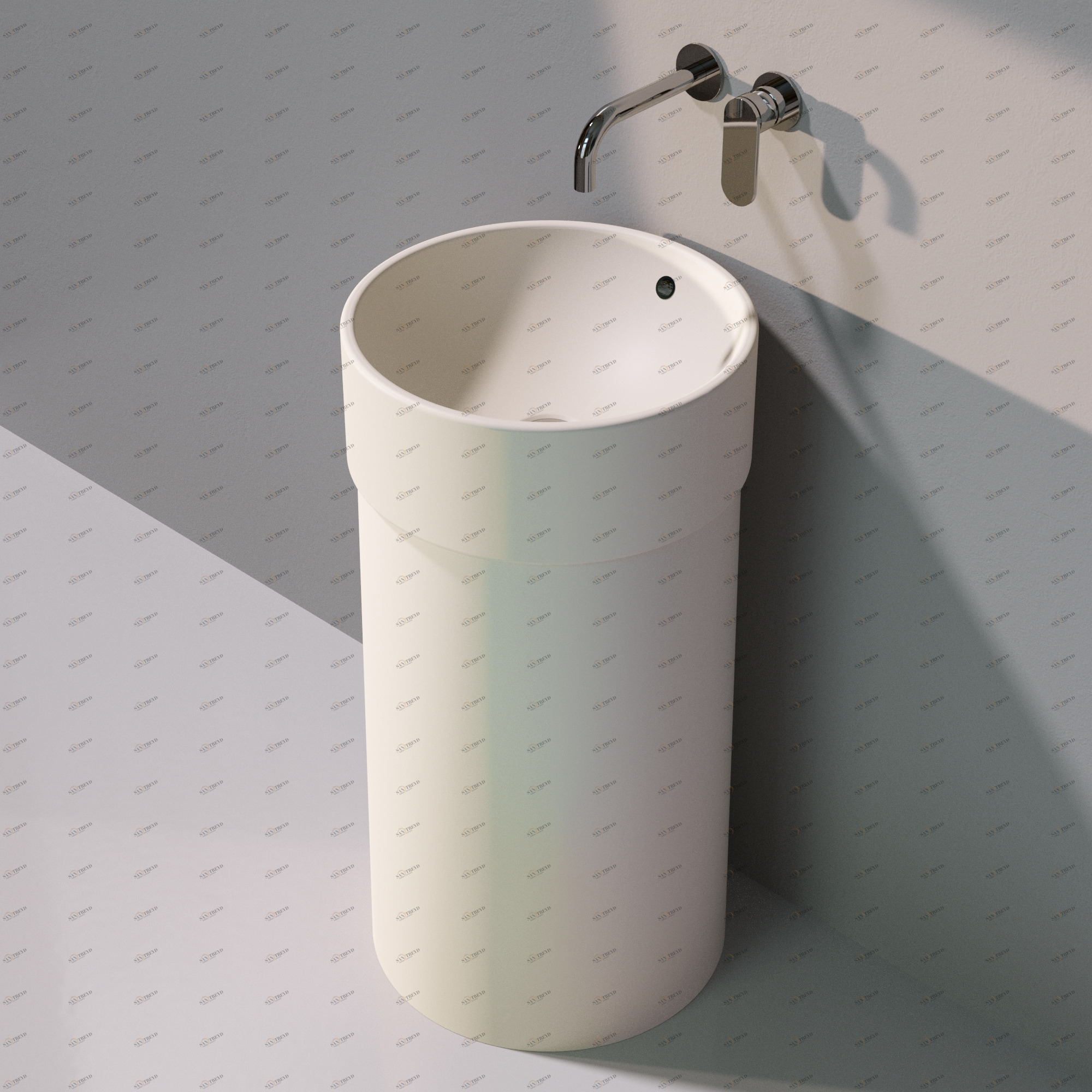 505042CCOLP9003 Напольная раковина стоящая круглая Ceramica Flaminia Twin