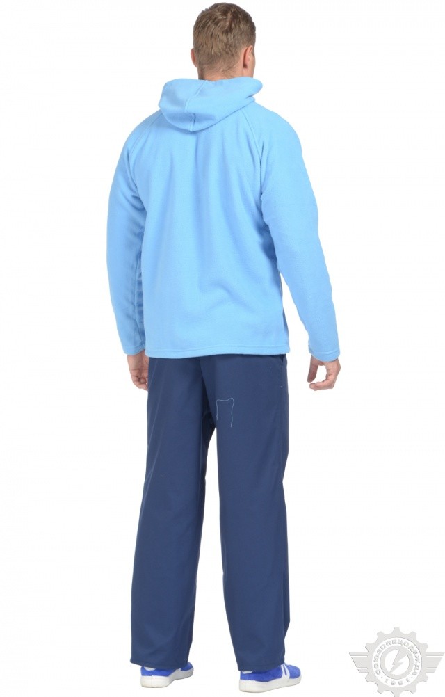 61321 Толстовка флисовая с капюшоном голубая  Одежда для промоакций  размер 56-58/182-188 Спецодежда  - Вид №5
