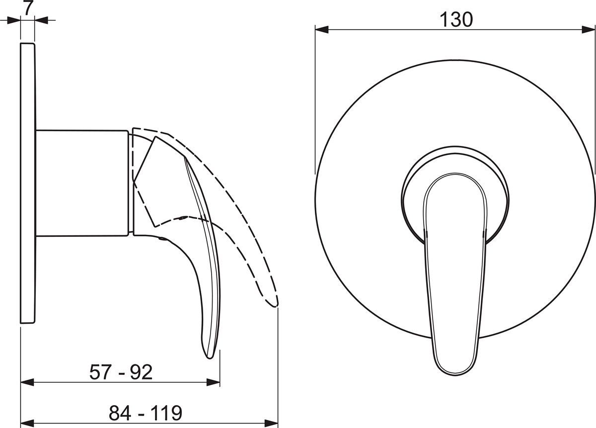 Oras 1485 Панель смесителя для душа 1485 Polara Хром  - Вид №1