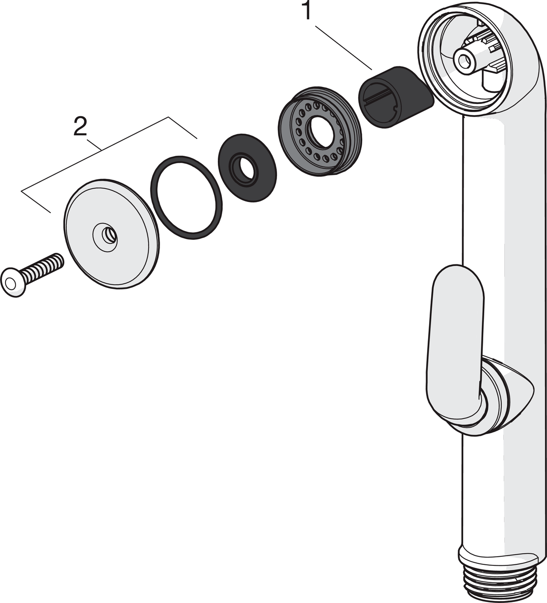 Oras 242050-11 Ручной душ 242050-11  Белый  - Вид №3