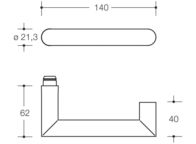 165XAH Дверная ручка (х-техник) HEWI System 162 | Edelstahl  - Вид №1