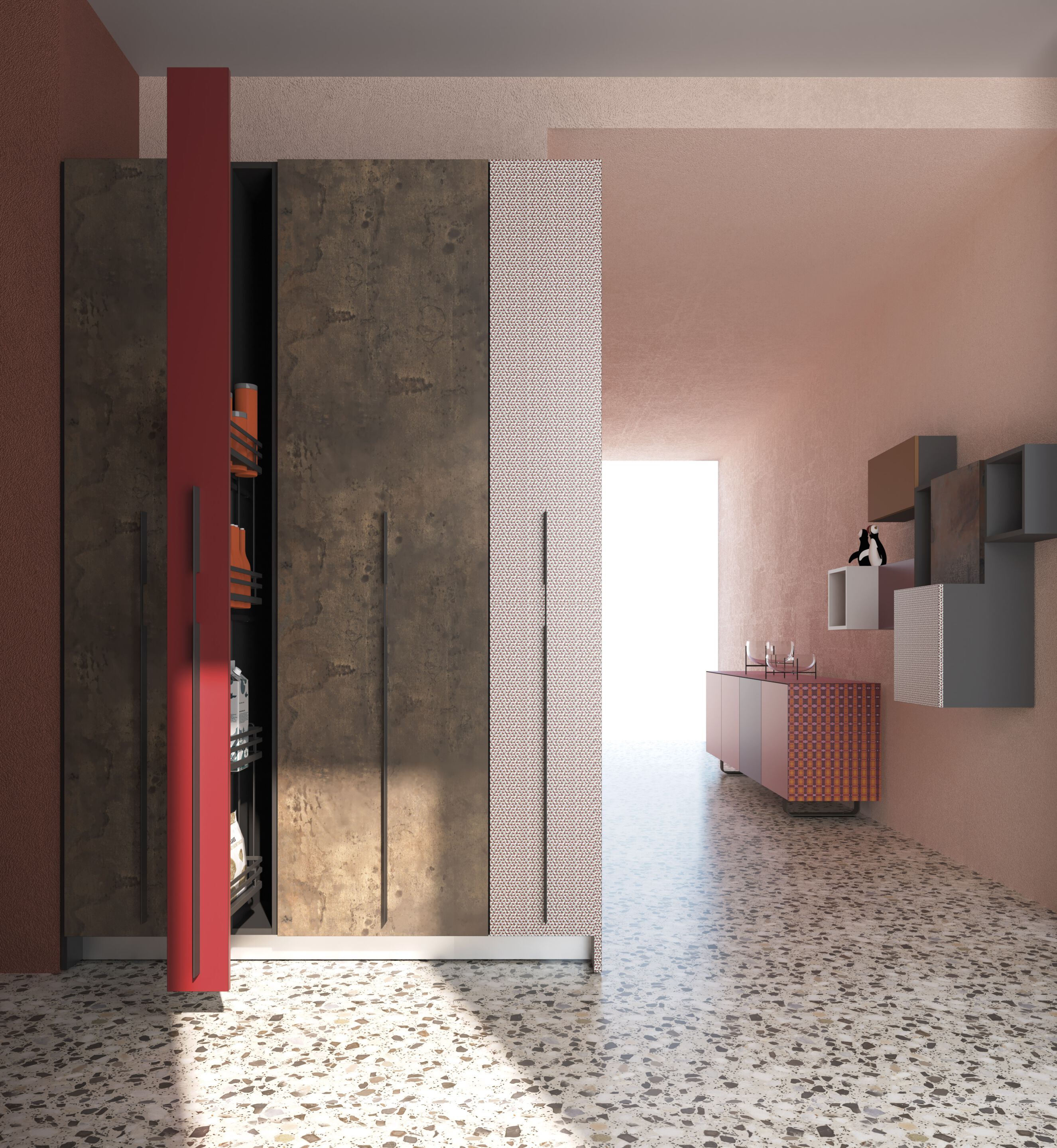 Кухня с колоннами кладовая De Rosso For_Me ARCH-00087307 - Вид №3