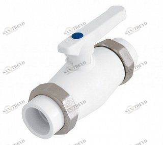 Кран шаровый KALDE D25 с разъемом двусторонним белый 3242VLB250005