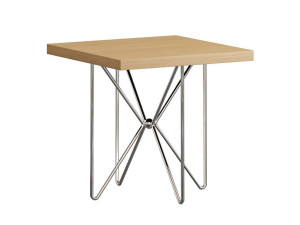 Квадратный журнальный столик из ламината и металлического основания