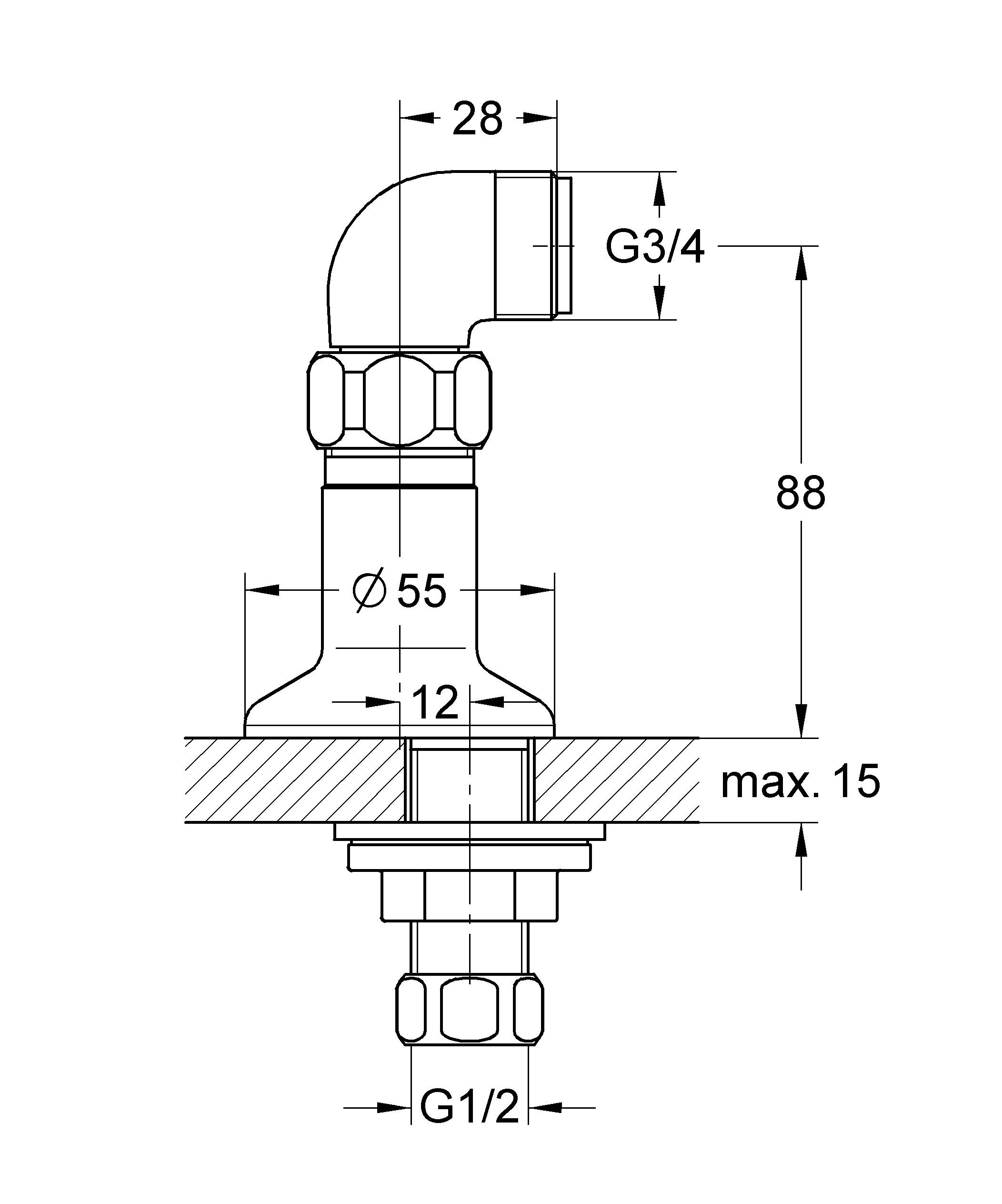 Крепеж для вертикального монтажа смесителей GROHE, хром (12041000) Spare Parts - Вид №1