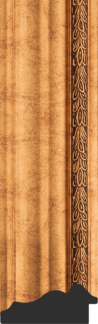 BY 4404 Зеркало с гравировкой в багетной раме - римское золото 88 mm EVOFORM Exclusive-G - Вид №3