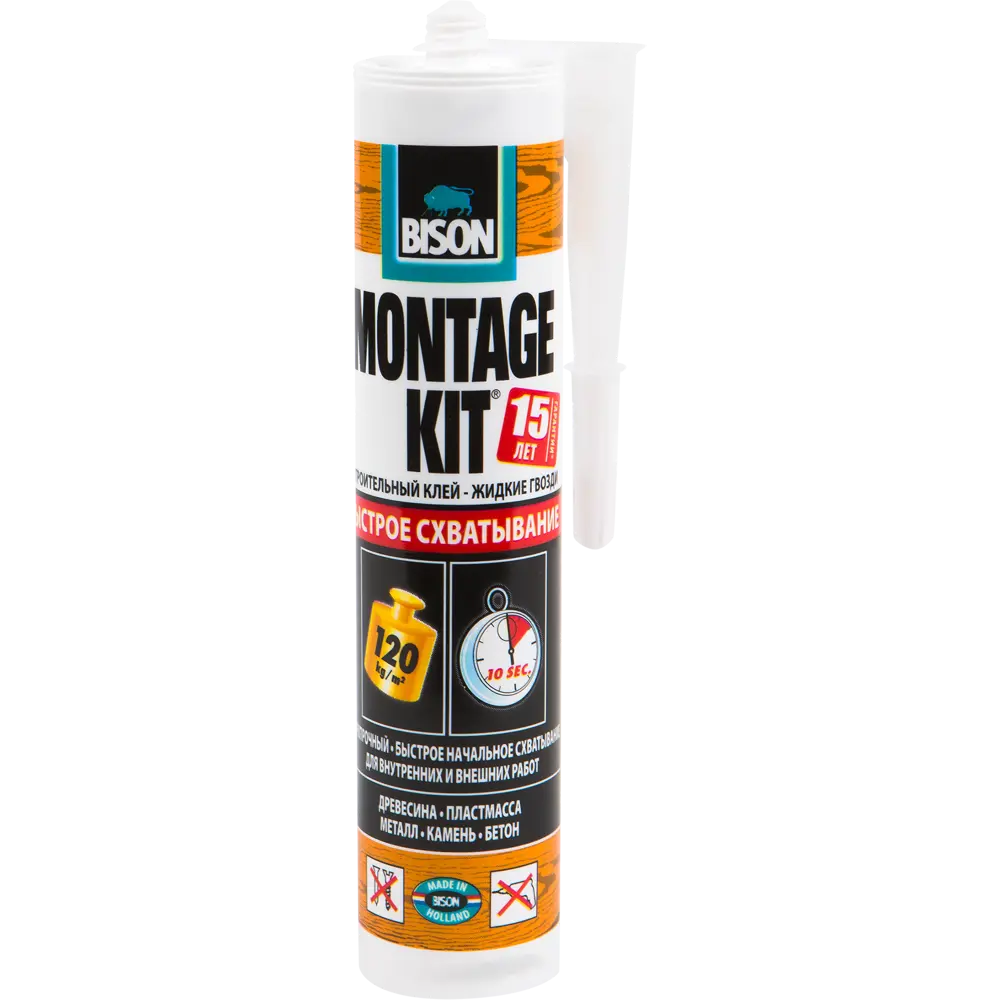 Клей сверхпрочный Bison Montagekit EX/GR, 370 г STLM-2185474