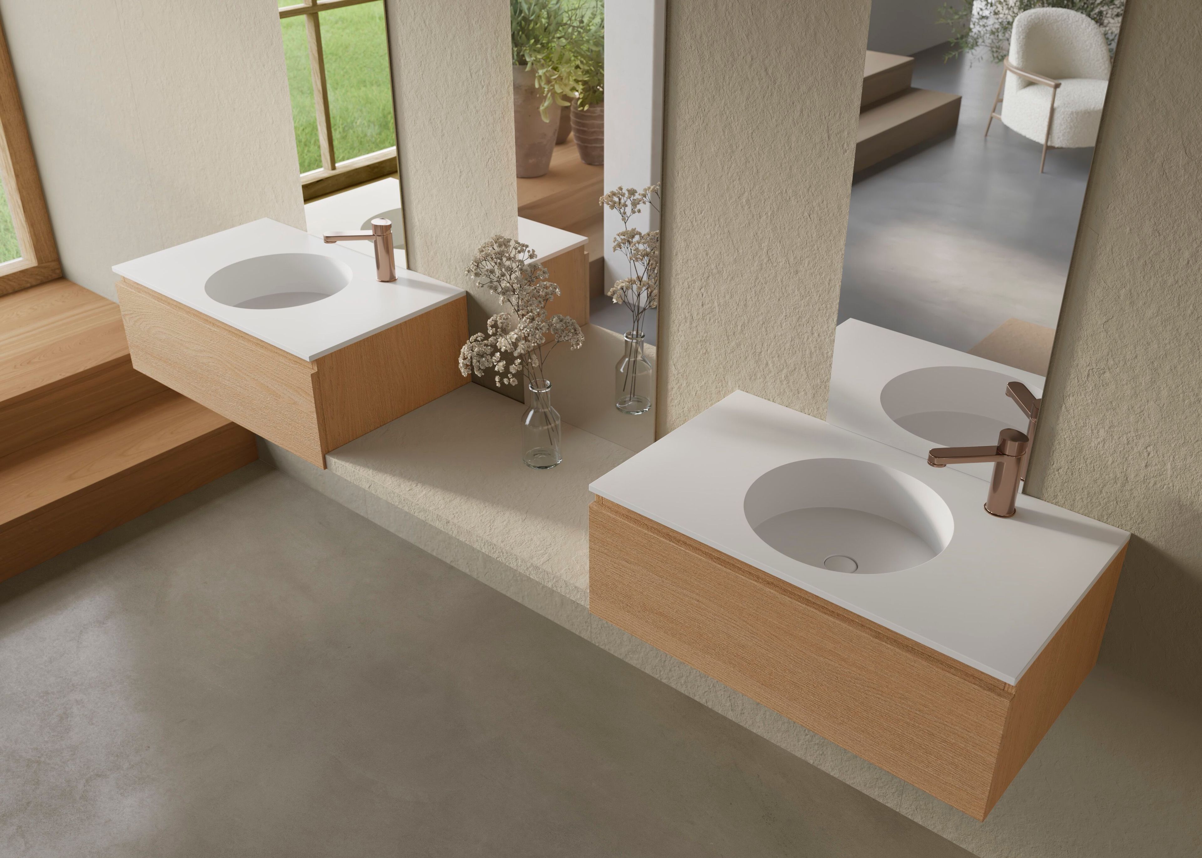 Твердый поверхностный подвесной умывальник со встроенным умывальником Acquabella Acquasolid ARCH-00116844 - Вид №3