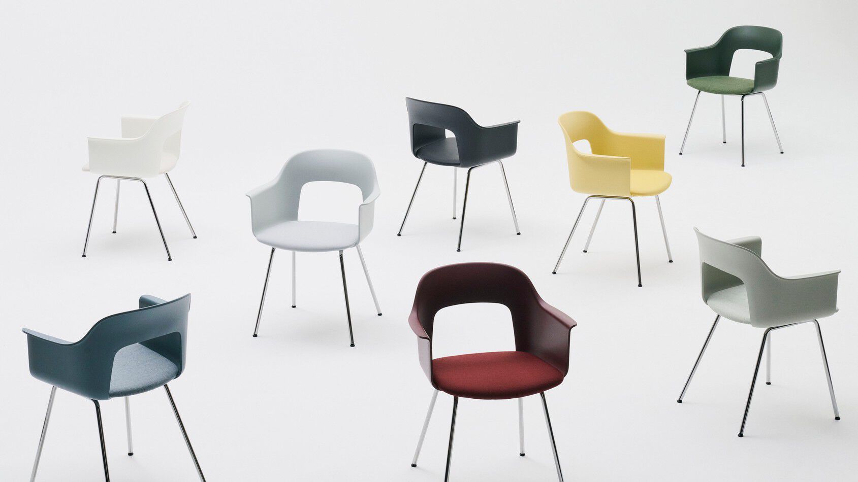 Полипропиленовый стул с подлокотниками с открытой спинкой Hay макет ARCH-00062765 - Вид №46