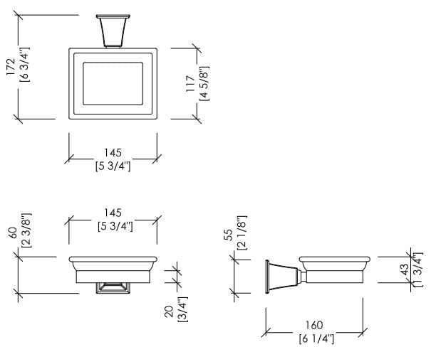 Керамическая и латунная настенная мыльница Devon&Devon Time ARCH-00110651 - Вид №2