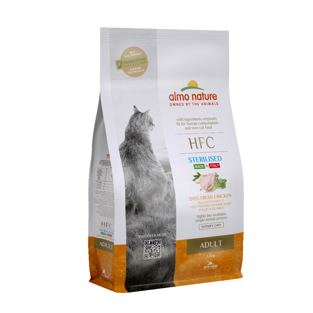 ПР0059797 Корм для кошек Adult Sterilized Chicken для стерилизованных свежая курица сух. 1,2кг Almo Nature 