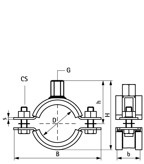 33177188 Stainless Steel Heavy Duty Clamp with Lining (M12, M16) walraven  - Вид №1