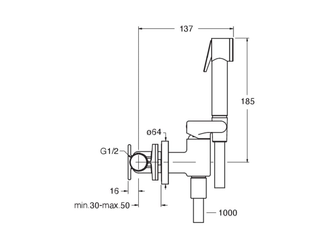 Смеситель для биде / гидроскоп CRISTINA Rubinetterie CRIWJ678 ARCH-00126346 - Вид №2