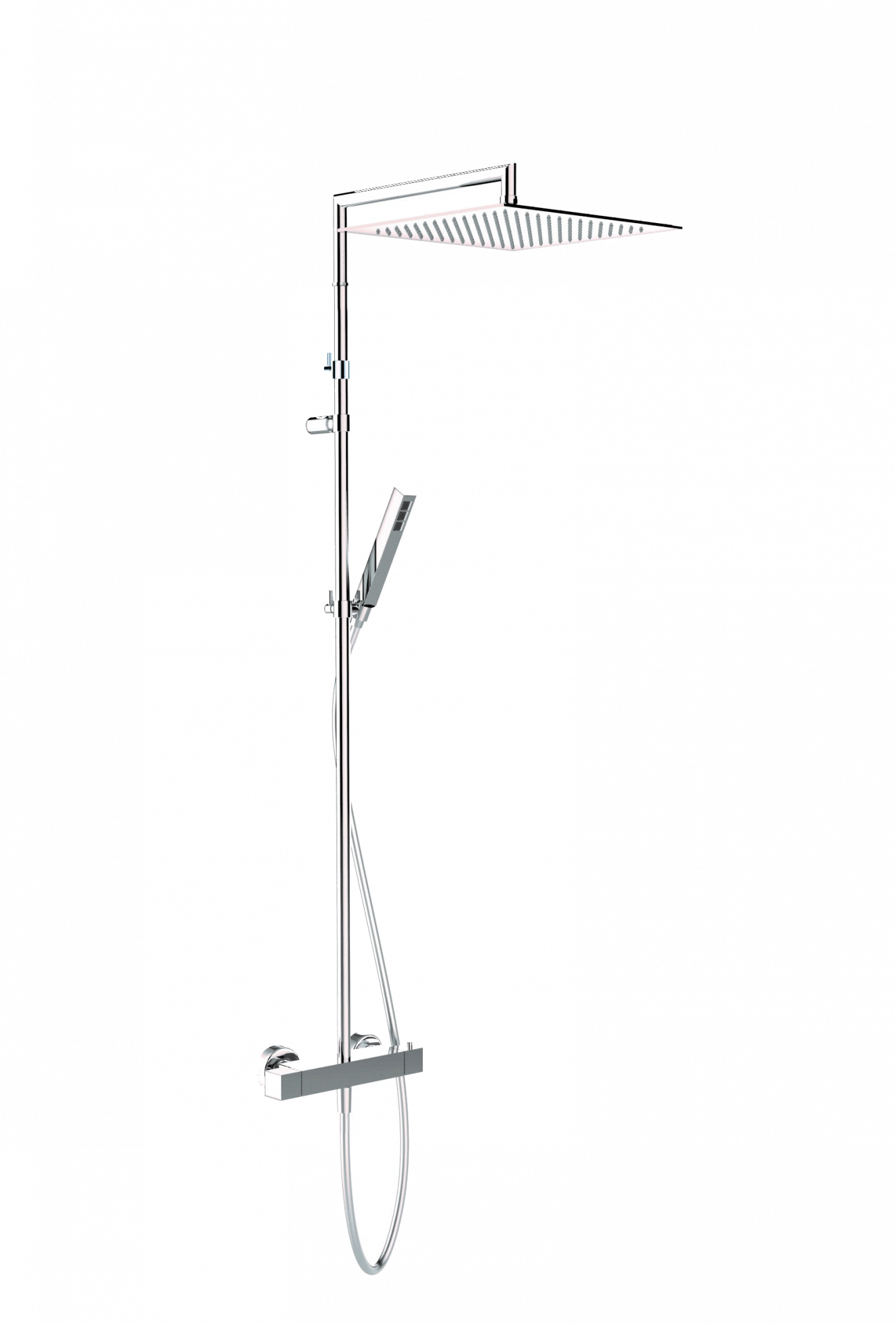 00-1224E-CR CARIMALI Телескопическая насадка Extreme Square, инспектируемая душевая лейка MySlim 