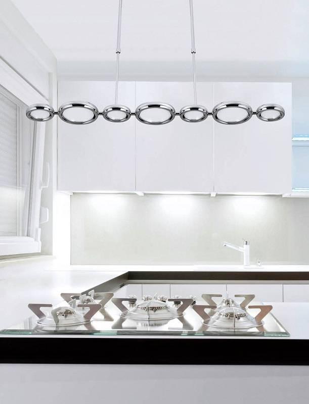 Подвесной светодиодный светильник Crystal Lux SPL Chrome Techno SPL7 CRYSTAL LUX ДИЗАЙНЕРСКИЕ, TECHNO 071498 Прозрачный;серебро  - Вид №1